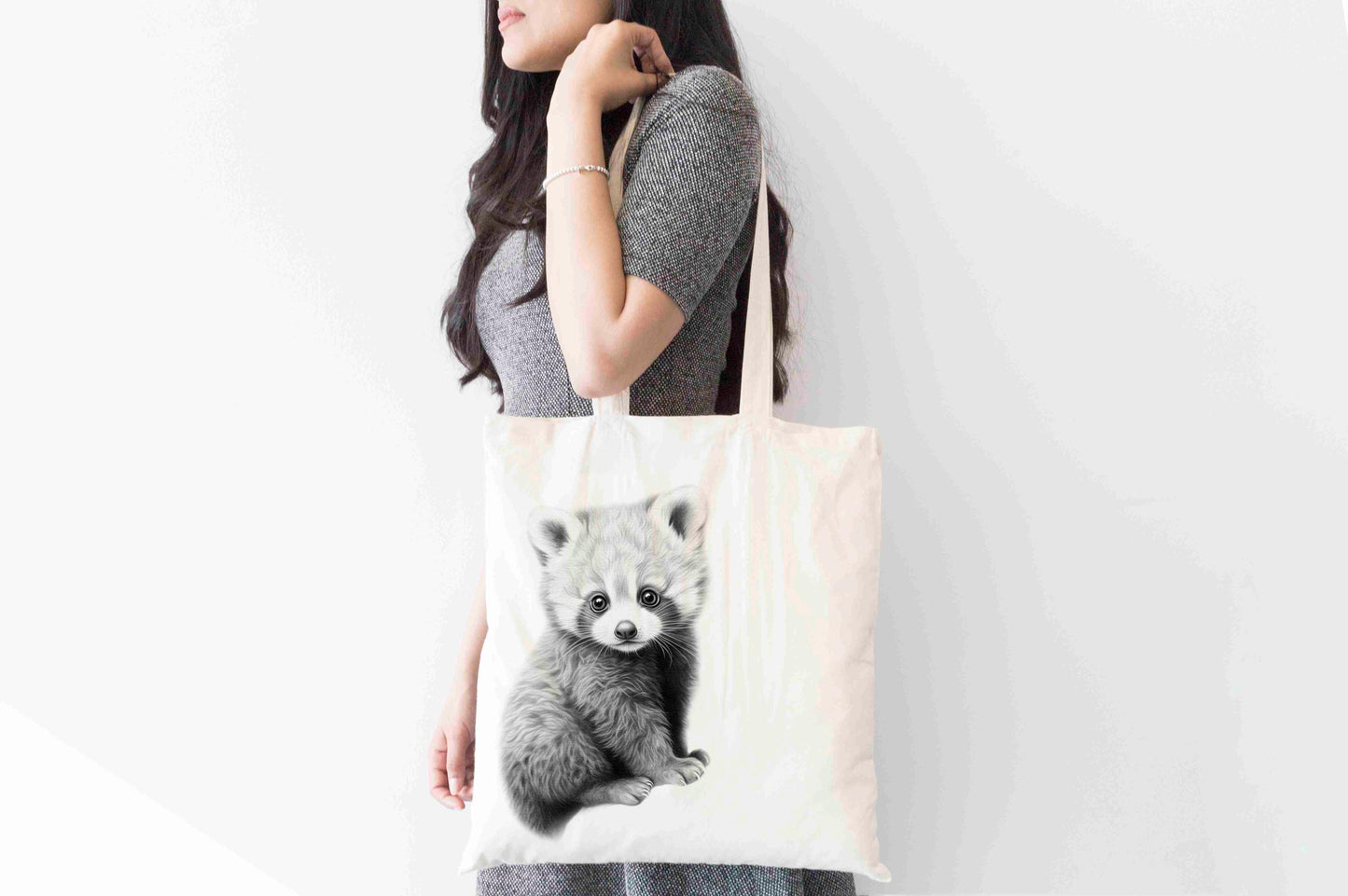 Personalised Red Panda Tote Bag, Custom Name Shopping Bag,  Eco-Friendly Reusable Bag, School Bag