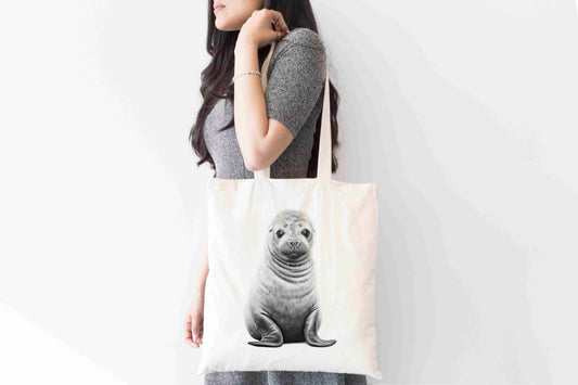 Personalised Seal Tote Bag, Custom Name Shopping Bag,  Eco-Friendly Reusable Bag, School Bag