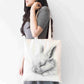 Personalised Sleeping Bunny Tote Bag, Custom Name Shopping Bag,  Eco-Friendly Reusable Bag, School Bag