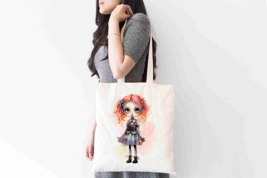 Cute Zombie Tote Bag, Halloween Themed Shopping Bag,  Eco-Friendly Reusable Bag, School Bag