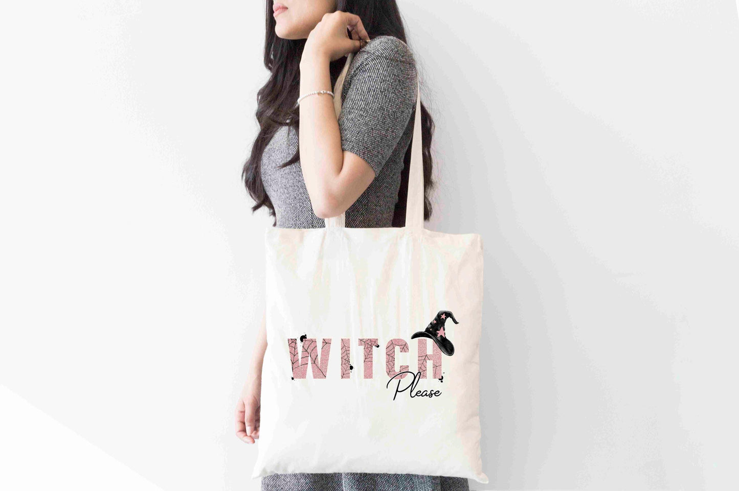 Resting Witch Please Tote Bag, Halloween Themed Shopping Bag,  Eco-Friendly Reusable Bag, School Bag