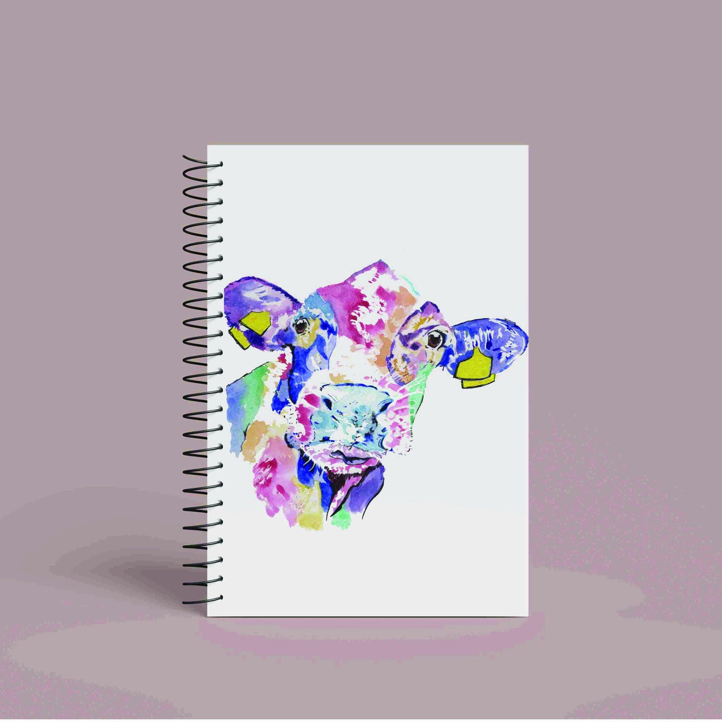 Personalised Custom A5 Cow Themed Notebook | Lined or Plain | Matching Wrapping Paper | 60 Pages | Wire Bound