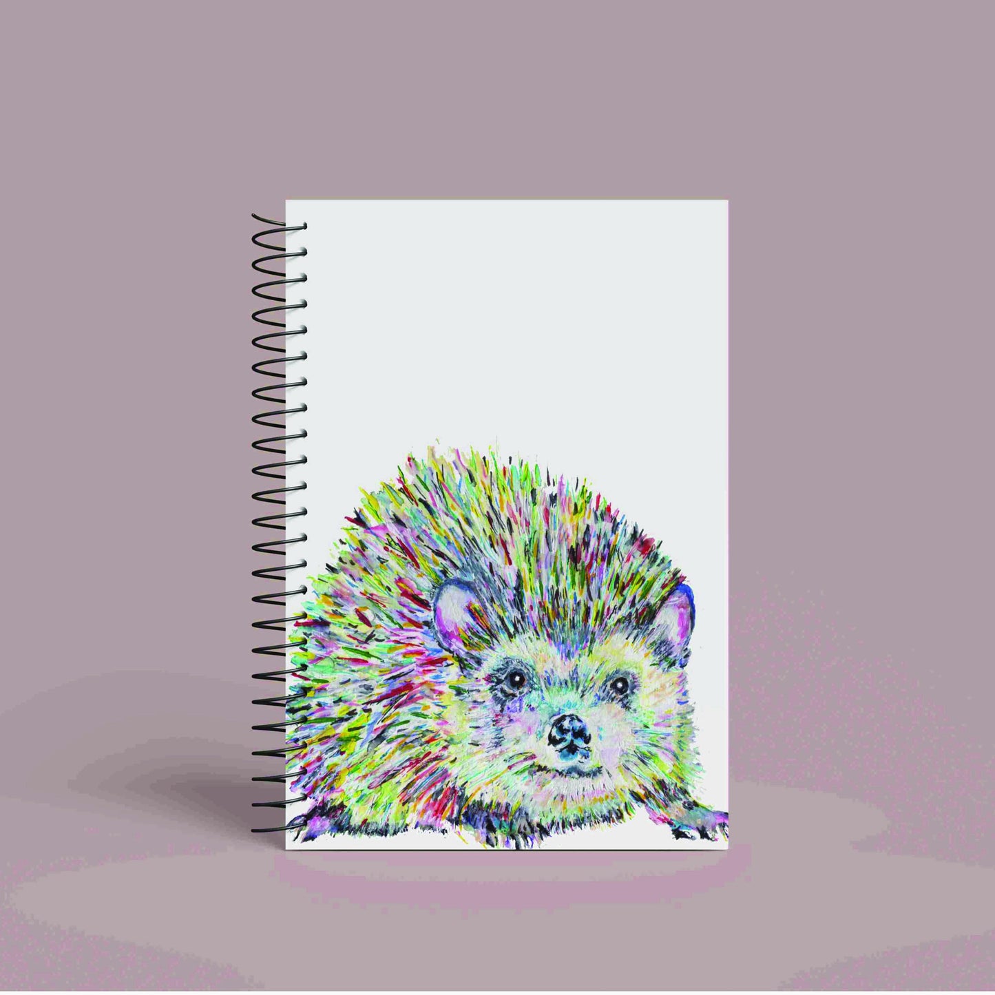 Personalised Custom A5 Hedgehog Themed Notebook | Lined or Plain | Matching Wrapping Paper | 60 Pages | Wire Bound