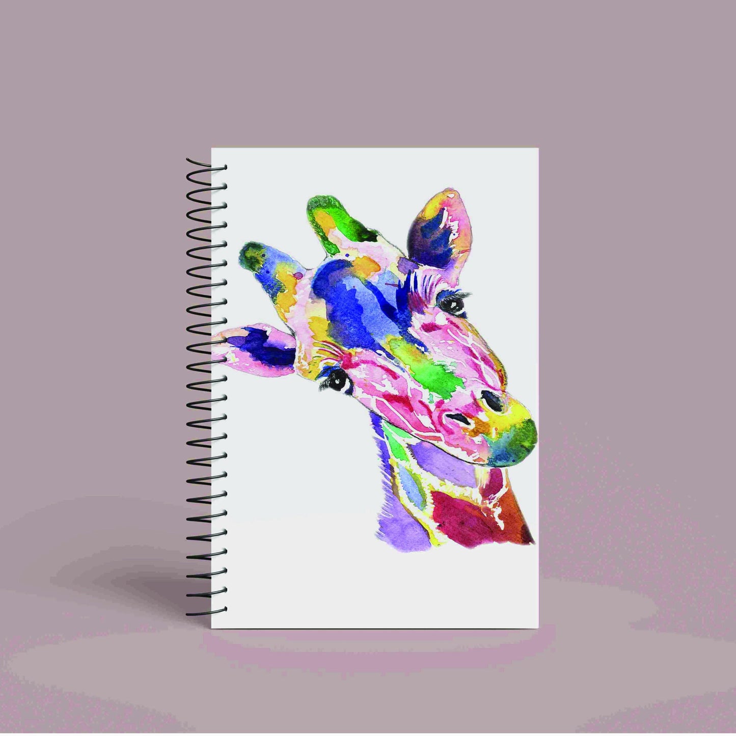 Personalised Custom A5 Giraffe Themed Notebook | Lined or Plain | Matching Wrapping Paper | 60 Pages | Wire Bound