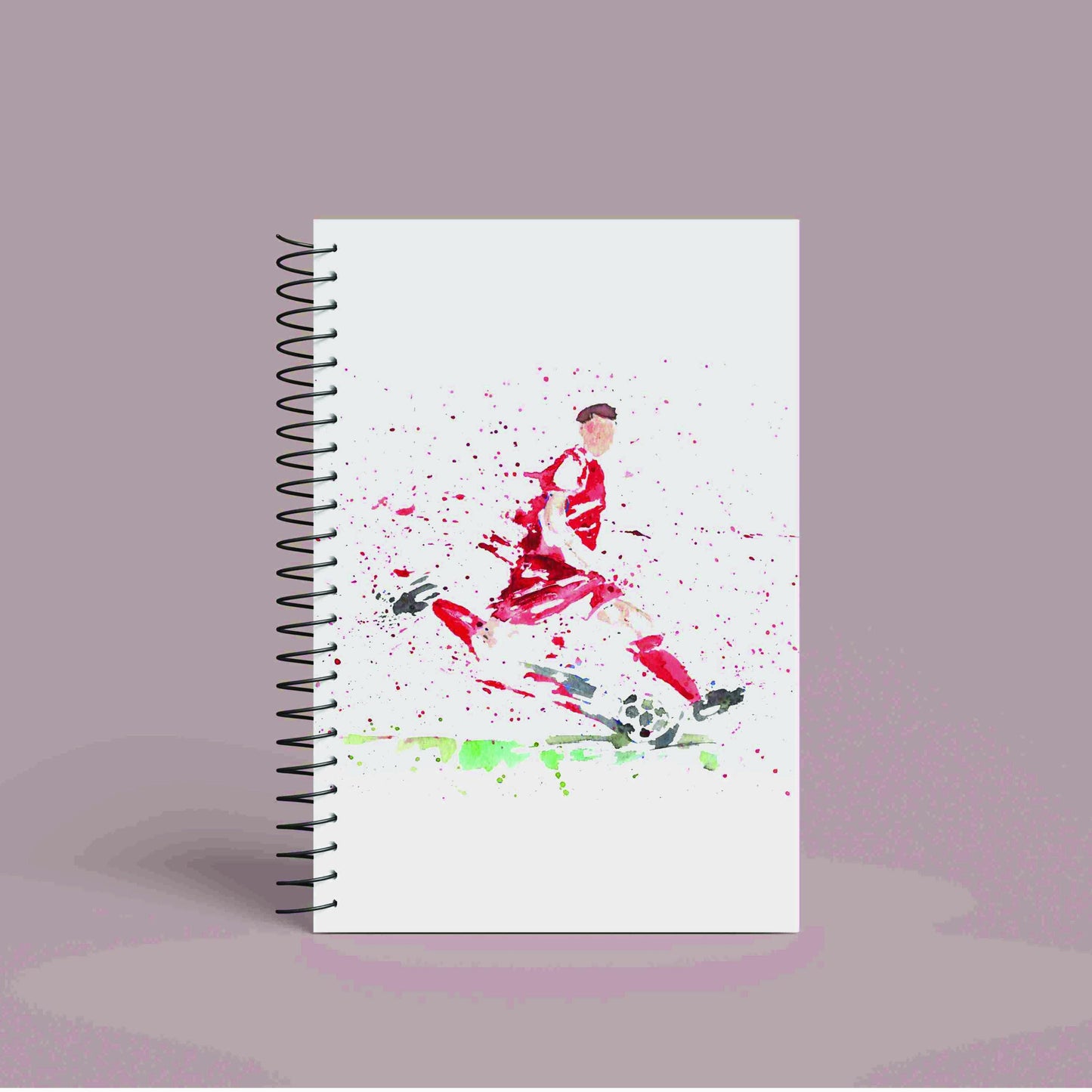 Personalised Custom A5 Football Themed Notebook | Lined or Plain | Matching Wrapping Paper | 60 Pages | Wire Bound