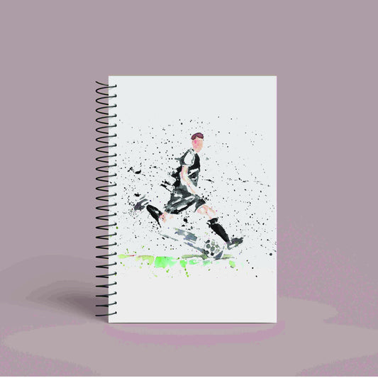 Personalised Custom A5 Football Themed Notebook | Lined or Plain | Matching Wrapping Paper | 60 Pages | Wire Bound