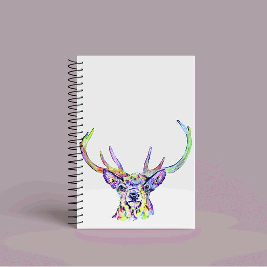 Personalised Custom A5 Stag Themed Notebook | Lined or Plain | Matching Wrapping Paper | 60 Pages | Wire Bound