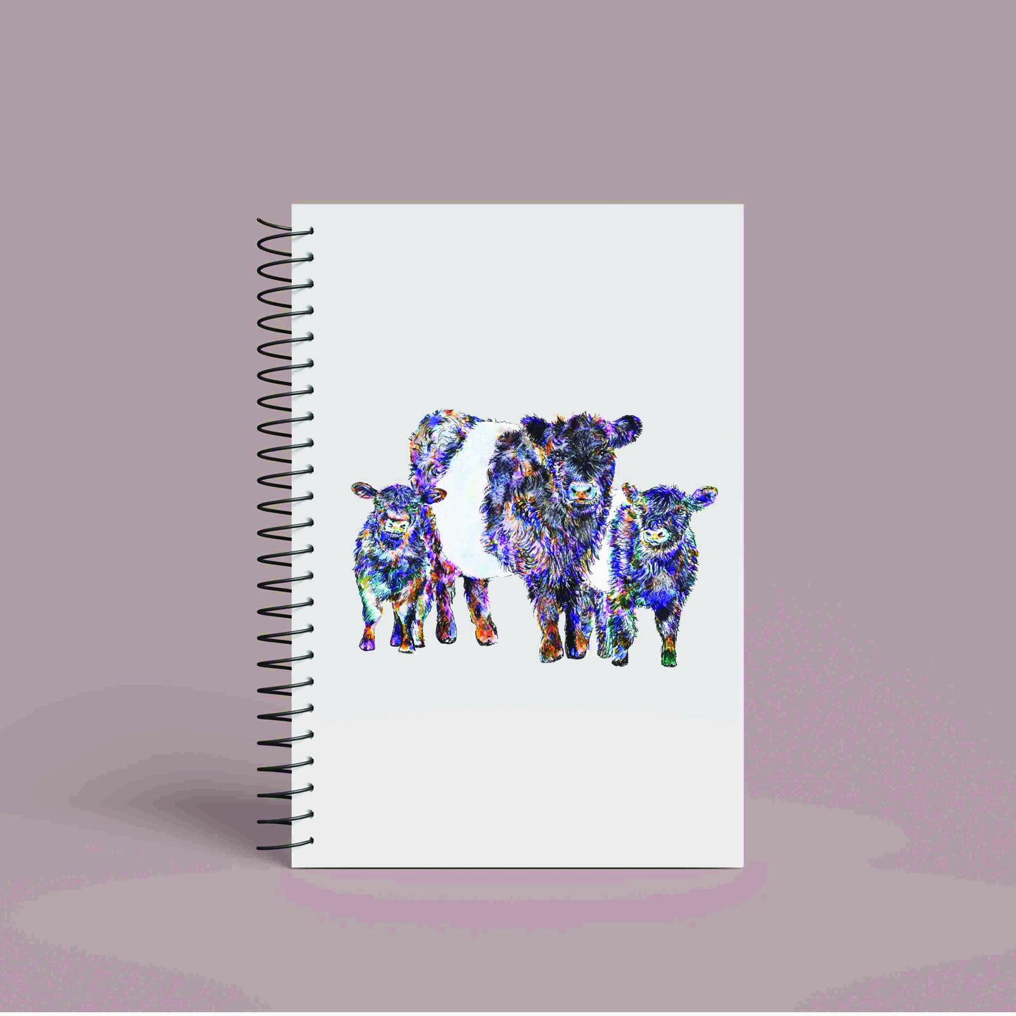 A5 Personalised Belted Galloway Notebook | 60 Pages | Lined or Plain Paper | Matching Wrapping Paper Available | Custom Notebook Gift