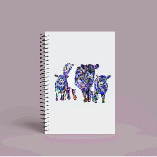 A5 Personalised Belted Galloway Notebook | 60 Pages | Lined or Plain Paper | Matching Wrapping Paper Available | Custom Notebook Gift