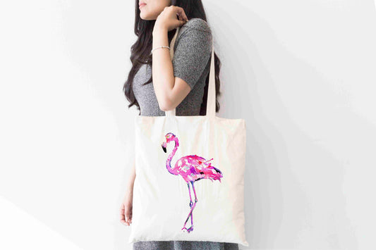 Personalised Flamingo Tote Bag, Animal Themed Shopping Bag,  Eco-Friendly Reusable Bag, School Bag