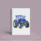 Personalised Custom A5 Blue Tractor Farming Themed Notebook | Lined or Plain | Matching Wrapping Paper | 60 Pages | Wire Bound