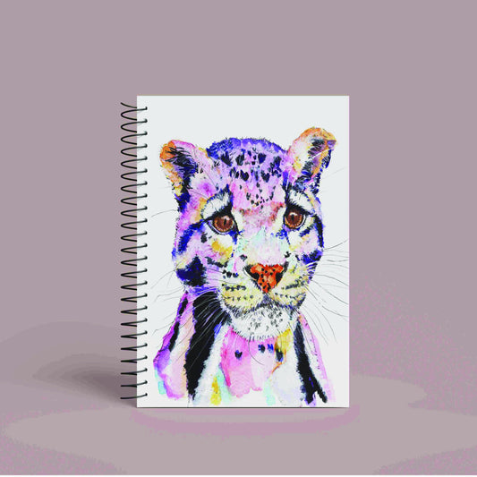 A5 Personalised Clouded Leopard Notebook | 60 Pages | Lined or Plain Paper | Matching Wrapping Paper Available | Custom Notebook Gift