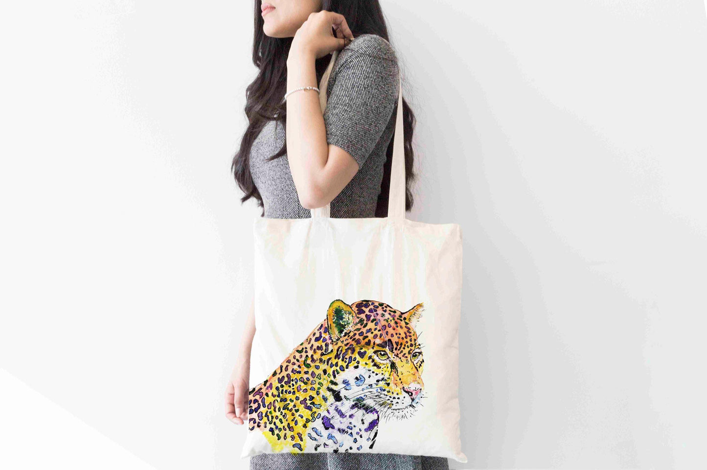 Personalised Jaguar Tote Bag, Animal Themed Shopping Bag,  Eco-Friendly Reusable Bag, School Bag