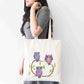 Personalised Owl Tote Bag, Animal Themed Shopping Bag,  Eco-Friendly Reusable Bag, School Bag