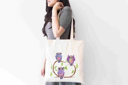 Personalised Owl Tote Bag, Animal Themed Shopping Bag,  Eco-Friendly Reusable Bag, School Bag