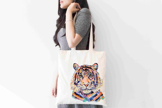 Personalised Tote Bag, Tiger Tote Bag, Tiger Gift, Reusable Bag