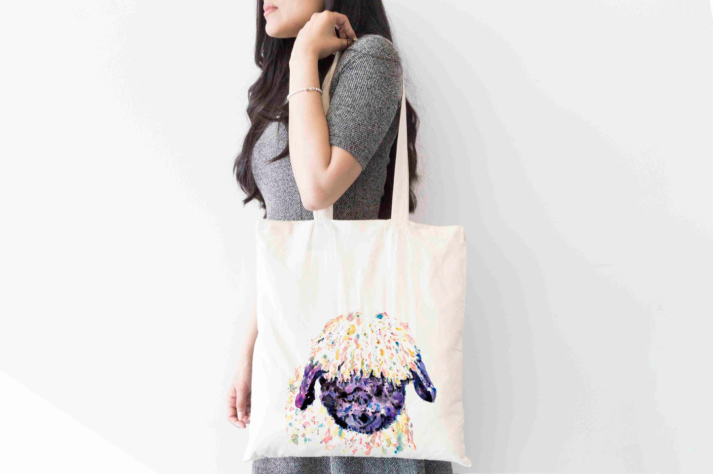 Personalised Valais Blacknose Tote Bag, Animal Themed Shopping Bag,  Eco-Friendly Reusable Bag, School Bag