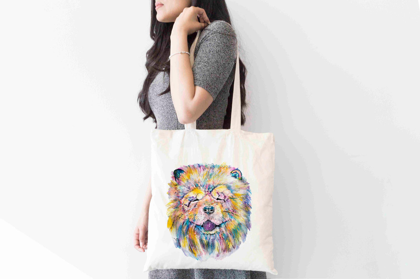 Personalised Chow Chow Tote Bag, Dog Breed Shopping Bag,  Eco-Friendly Reusable Bag, School Bag