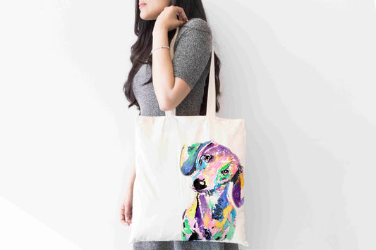 Personalised Dachshund Tote Bag, Dog Breed Shopping Bag,  Eco-Friendly Reusable Bag, School Bag