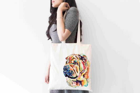 Personalised Shar Pei Tote Bag, Dog Breed Shopping Bag,  Eco-Friendly Reusable Bag, School Bag