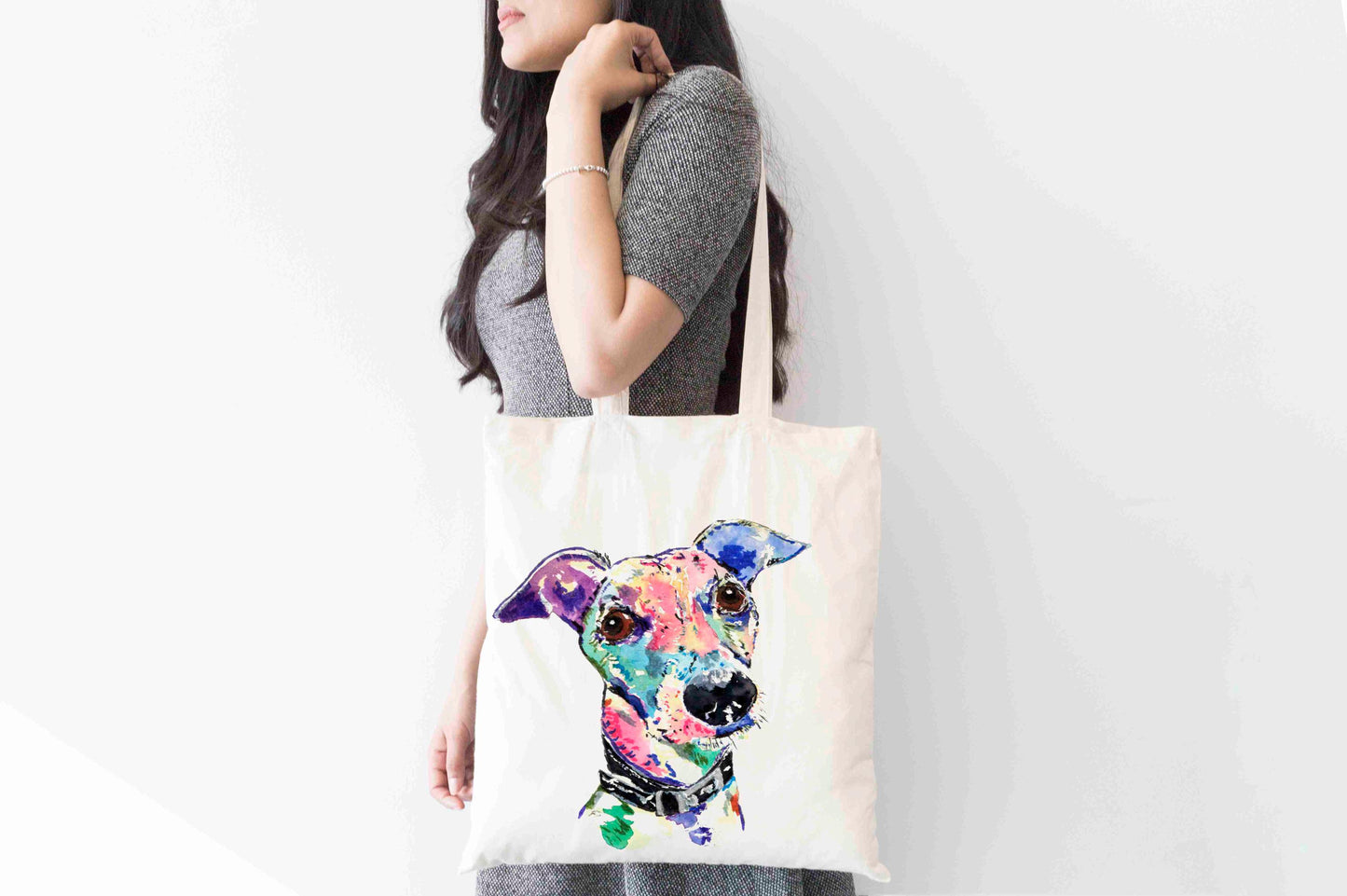 Personalised Tote Bag, Whippet Tote Bag, Whippet Gift, Reusable Bag