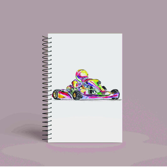 A5 Personalised Go Kart Notebook | 60 Pages | Lined or Plain Paper | Matching Wrapping Paper Available | Custom Notebook Gift