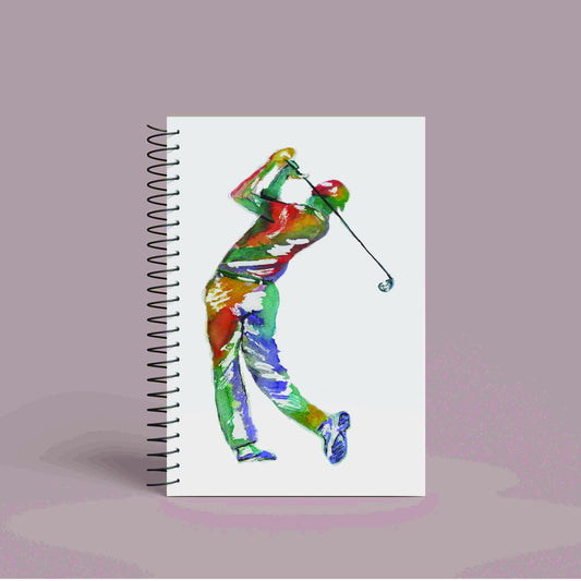 Personalised Custom A5 Golf Themed Notebook | Lined or Plain | Matching Wrapping Paper | 60 Pages | Wire Bound