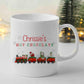 Personalised Christmas Train Mug | Custom Name Mug | Festive Hot Chocolate Cup | Christmas Gift for Him & Her | Holiday Drinkware