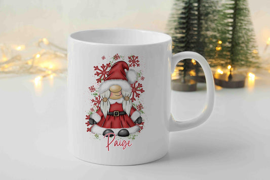 Personalised Santa Gonk Christmas Mug | Custom Name Gnome Mug | Festive Hot Chocolate Cup | Christmas Gift for Him & Her | Holiday Drinkware