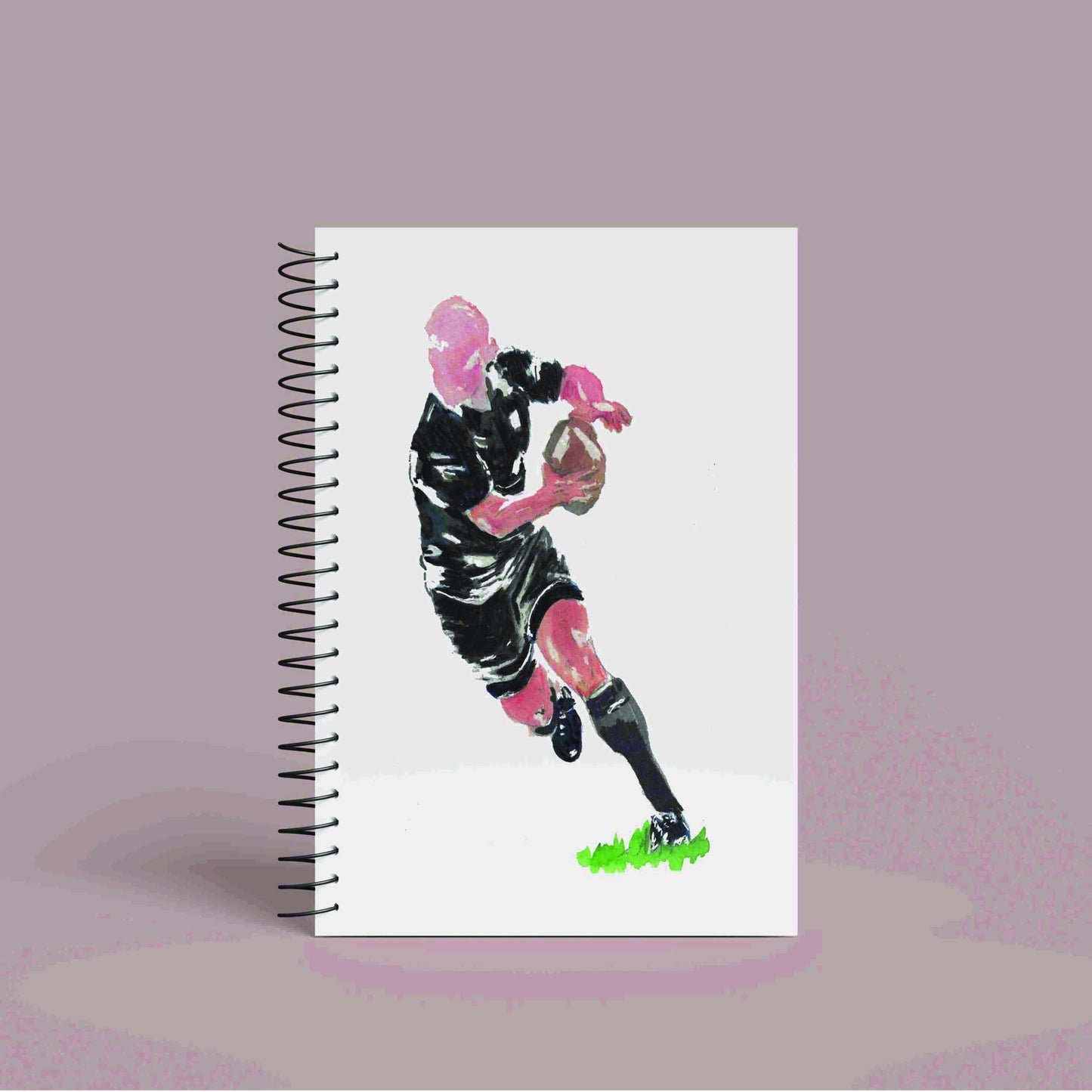 Personalised Custom A5 Rugby Themed Notebook | Lined or Plain | Matching Wrapping Paper | 60 Pages | Wire Bound