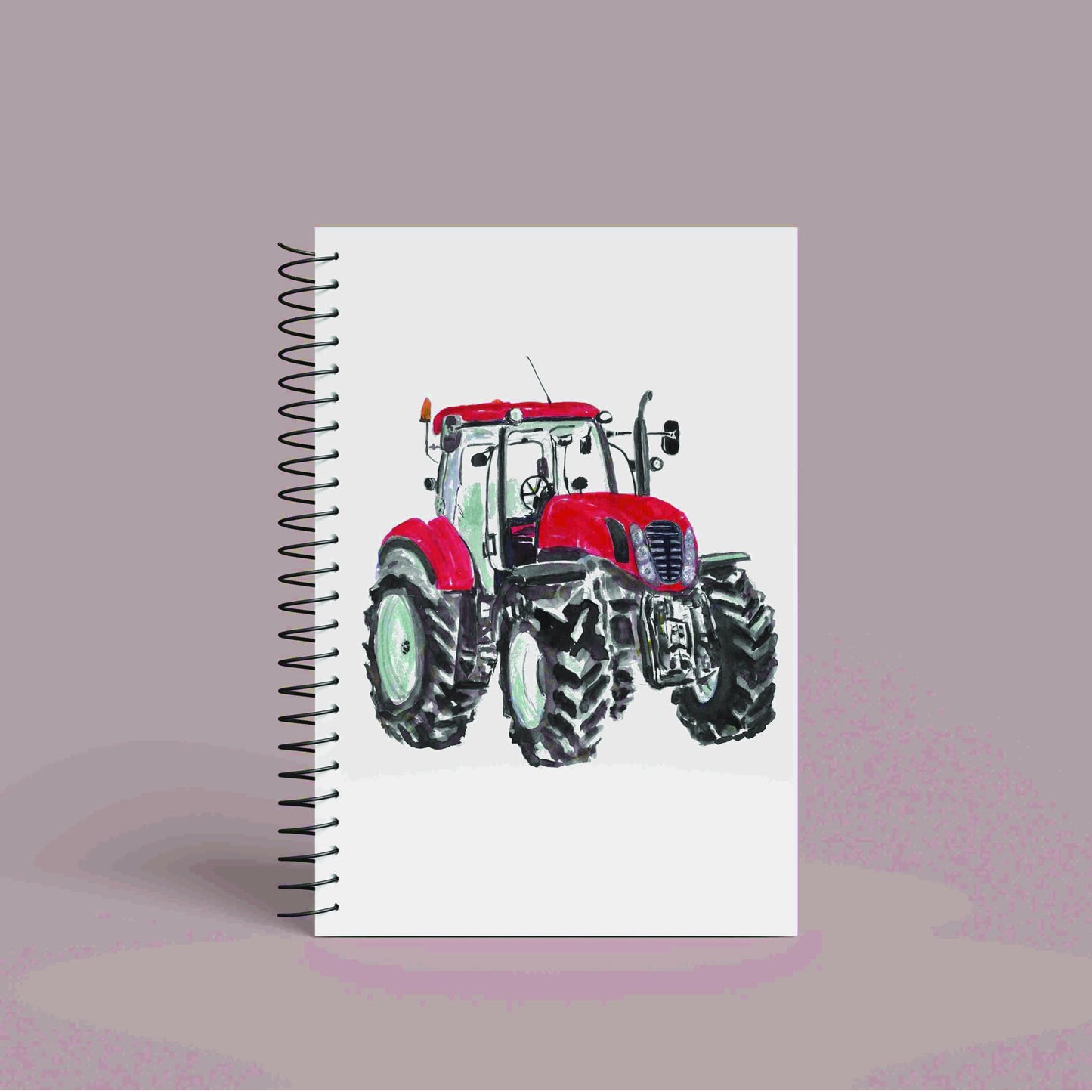 Personalised Custom A5 Red Tractor Farming Themed Notebook | Lined or Plain | Matching Wrapping Paper | 60 Pages | Wire Bound