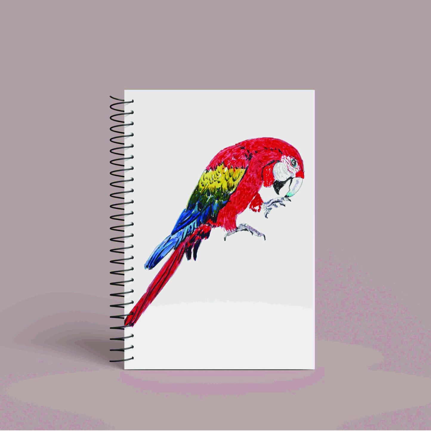 Personalised Custom A5 Parrot Themed Notebook | Lined or Plain | Matching Wrapping Paper | 60 Pages | Wire Bound