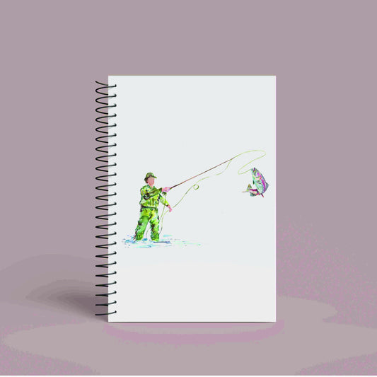 A5 Personalised Fishing Themed Notebook | 60 Pages | Lined or Plain Paper | Matching Wrapping Paper Available | Custom Notebook Gift