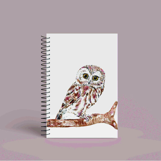 Personalised Custom A5 Owl Themed Notebook | Lined or Plain | Matching Wrapping Paper | 60 Pages | Wire Bound