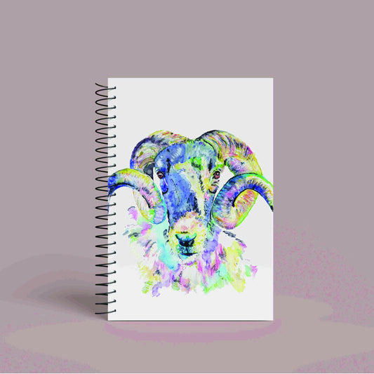 Personalised Custom A5 Sheep, Ram, Themed Notebook | Lined or Plain | Matching Wrapping Paper | 60 Pages | Wire Bound