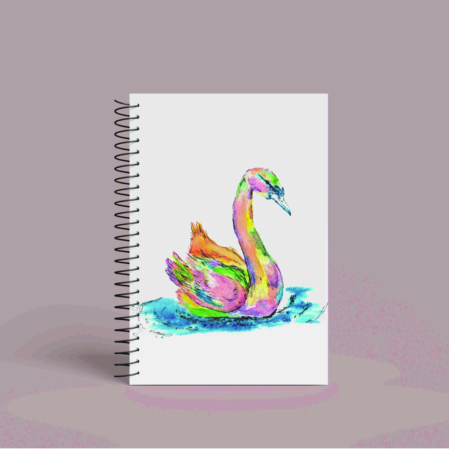 A5 Personalised Swan Notebook | 60 Pages | Lined or Plain Paper | Matching Wrapping Paper Available | Custom Notebook Gift