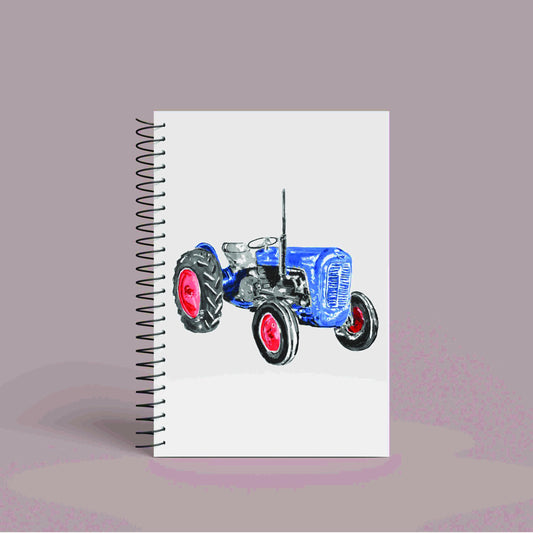 A5 Blue Vintage Tractor Notebook | 60 Pages Lined or Plain | Retro Farm Notebook | Gift for Tractor Enthusiasts & Farmers