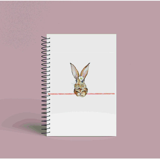 Personalised Custom A5 Bunny Themed Notebook | Lined or Plain | Matching Wrapping Paper | 60 Pages | Wire Bound