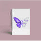 Purple Ribbon Butterfly Positivity A5 Notebook – Inspirational Journal | Positive Affirmation Notebook