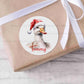 24 Personalised Gloss Christmas Sticker Labels, Christmas Gift Labels, Festive Duck Christmas Stickers