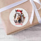 24 Personalised Gloss Christmas Sticker Labels, Christmas Gift Labels, Festive Horse Christmas Stickers