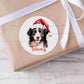 24 Personalised Gloss Christmas Sticker Labels, Christmas Gift Labels, Festive Sheep Dog Christmas Stickers