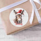 24 Personalised Gloss Christmas Sticker Labels, Christmas Gift Labels, Festive Donkey Christmas Stickers