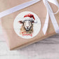 24 Personalised Gloss Christmas Sticker Labels, Christmas Gift Labels, Festive Sheep Christmas Stickers