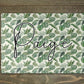 Personalised glass makeup board with green tropical leaves and script name