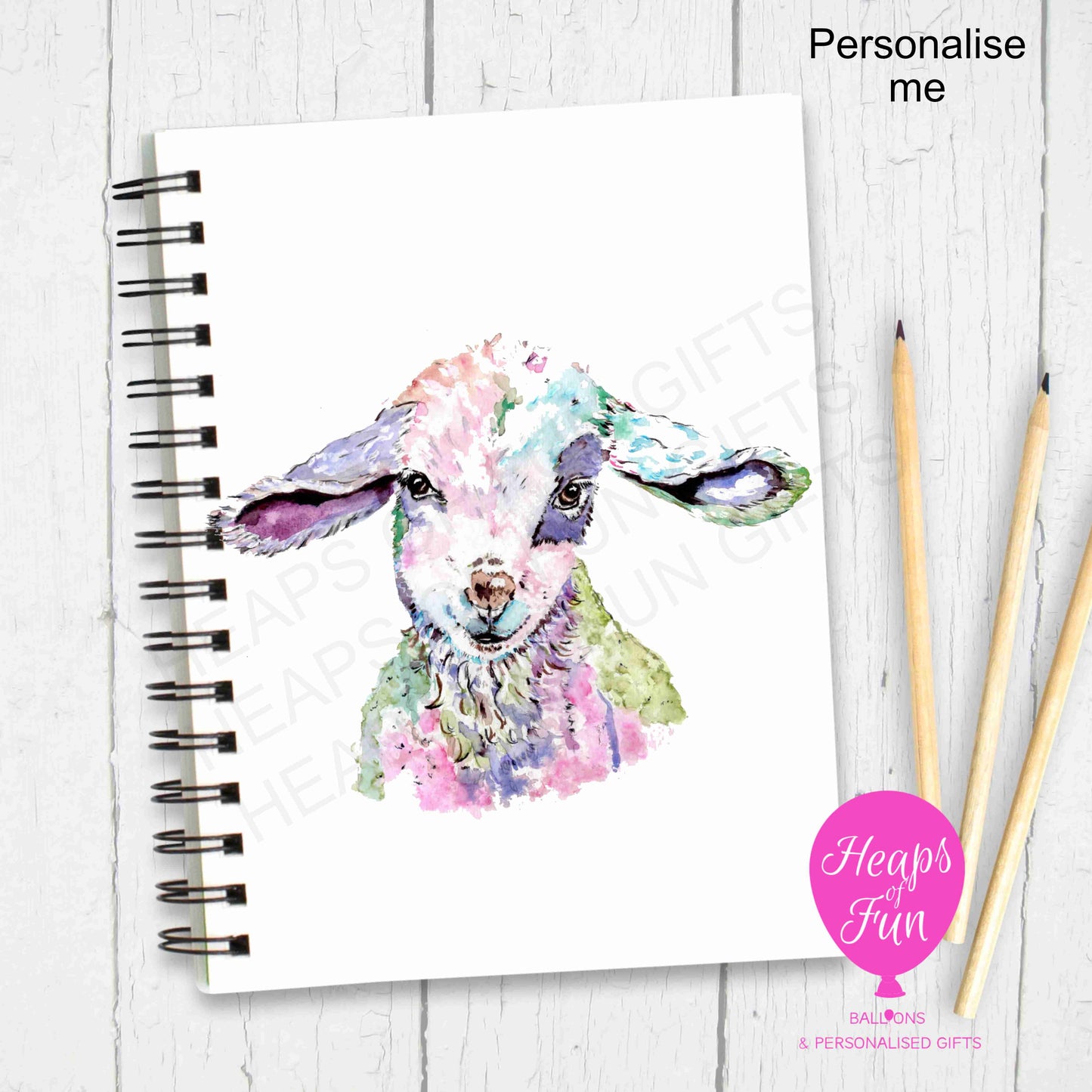 A5 Personalised Notebook – Lamb Design | Custom Name Journal