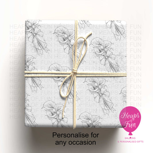 Personalised Lily Floral Wrapping Paper – Elegant Custom Gift Wrap for Any Occasion