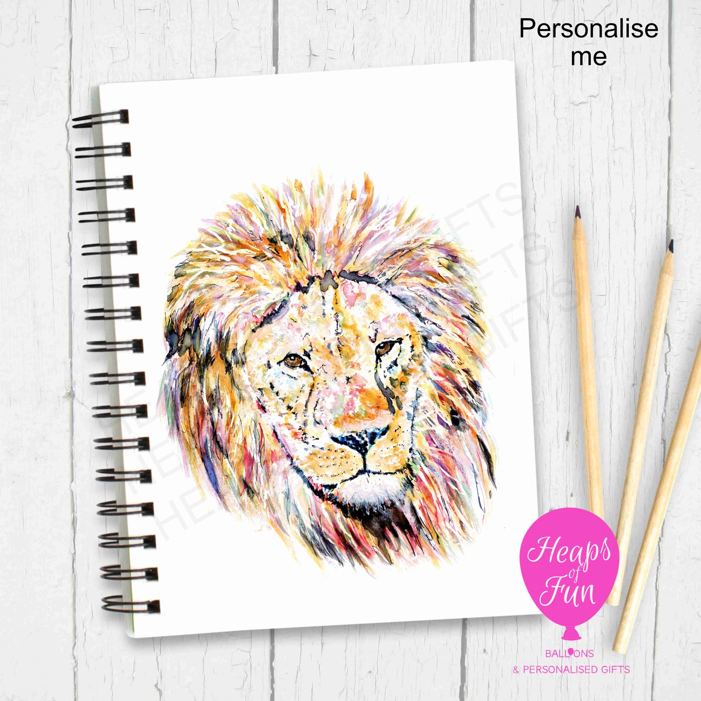 A5 Personalised Notebook – Lion Design | Custom Name Journal