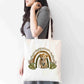 Boho Lion Cub Tote Bag – Rustic Rainbow Jungle Animal Design