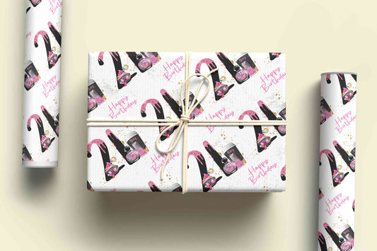 Makeup 21st Milestone Birthday Wrapping Paper